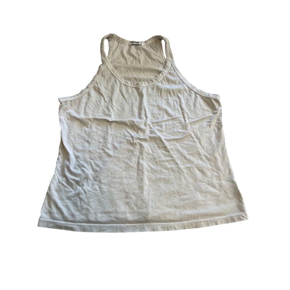 Buck Mason Slub Muscle Tank Top Womens Medium Off White Beige Made in USA I06